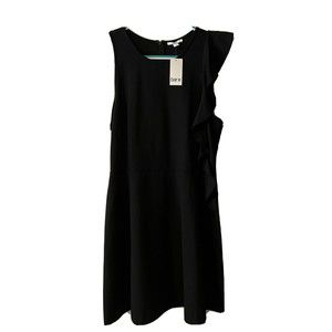 Bar III Nwt Sleeveless Black‎ Stretch Dress Ruffle Side Size XL